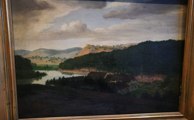 Vue historique du paysage entourant le château-fort de Stauf 